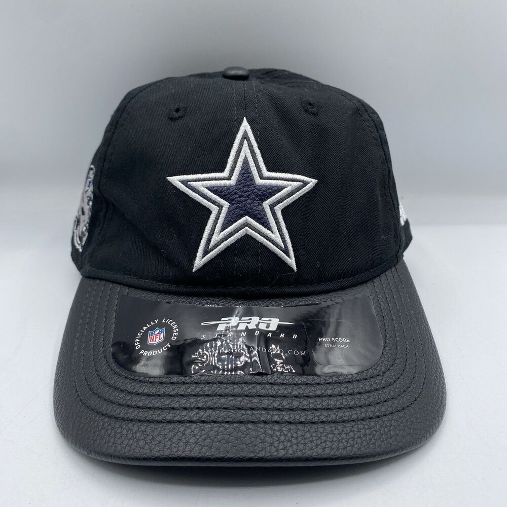 Dallas Cowboys Pro Standard Hat Men OSFA Black Leather Logo NFL Football NWT